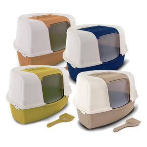 Toilet Ariel Corner Litter Tray and Scoop - dark - blue - Shopivet.com