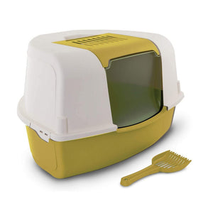 Toilet Ariel Corner Litter Tray and Scoop - tan - Shopivet.com