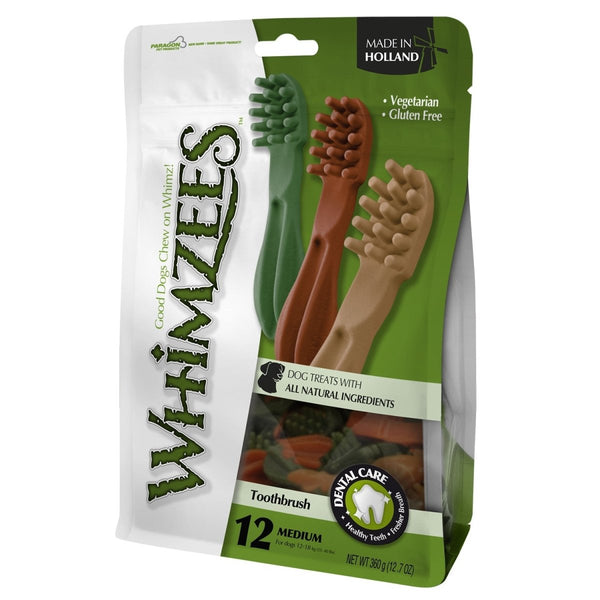 Toothbrush Star Medium Mix Brown / Green / Orange (12pcs) - Shopivet.com