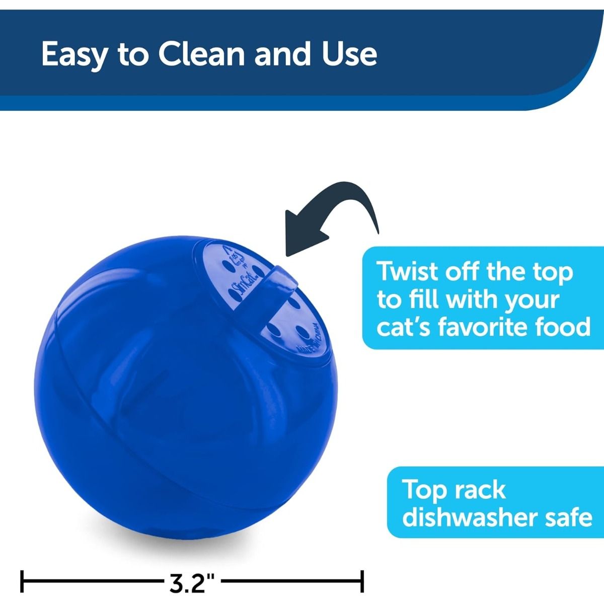 PetSafe SlimCat Interactive Feeder Ball Cat Toy - Blue