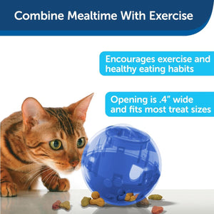 PetSafe SlimCat Interactive Feeder Ball Cat Toy - Blue