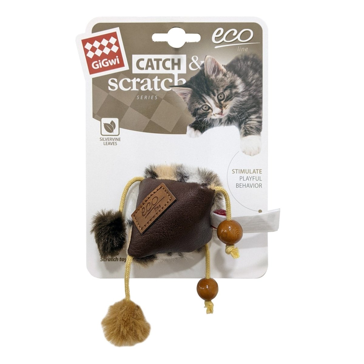 Triangle Catch & Scratch Eco line with Slivervine Leaves and Leatherette - Shopivet.com