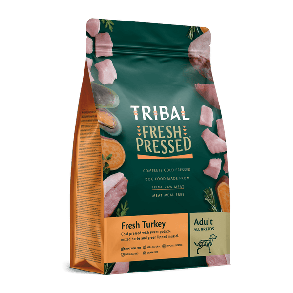 Tribal Fresh Pressed Complete Fresh Turkey Adult Dry Dog Food - 12kg - Shopivet.com