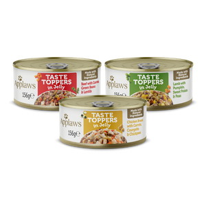 Applaws Taste Toppers in Jelly Selection Wet Dog Food 8 x 156g Tins -