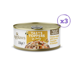 Applaws Taste Toppers in Jelly Selection Wet Dog Food 8 x 156g Tins -