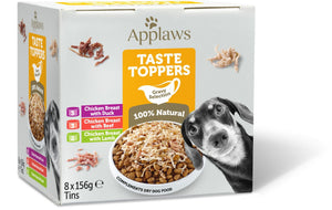 Applaws Taste Toppers in Gravy Chicken Selection Wet Dog Food 8 x 156g Tins -