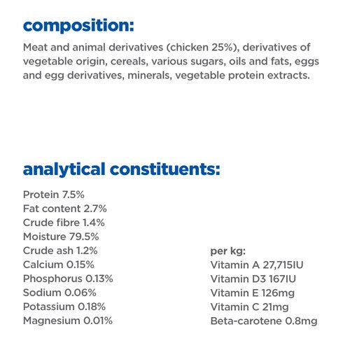 Hill’s Vet Essentials Multi- Benefit+ Weight Low fat +High Fibre Wet Cat Food with Slow-cooked Chicken (85G)