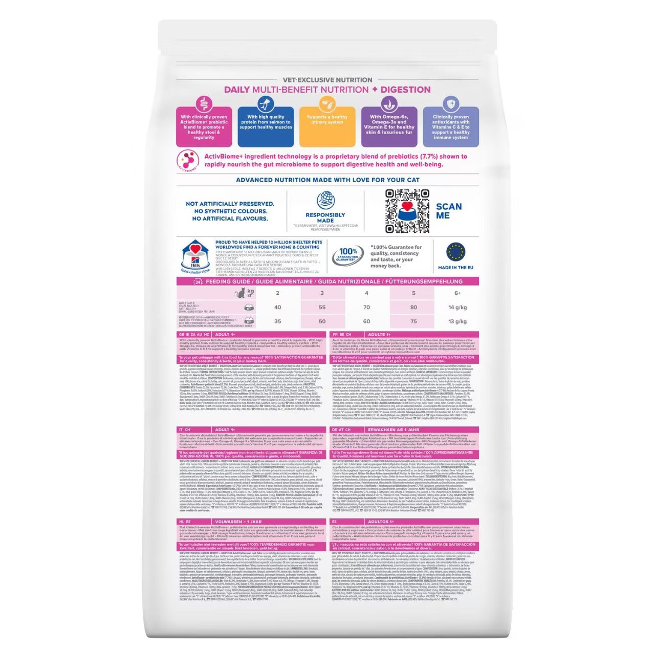 Hill’s Vet Essentials Multi-Benefit + Digestion Adult Cat Dry Food With Salmon (1.5KG)