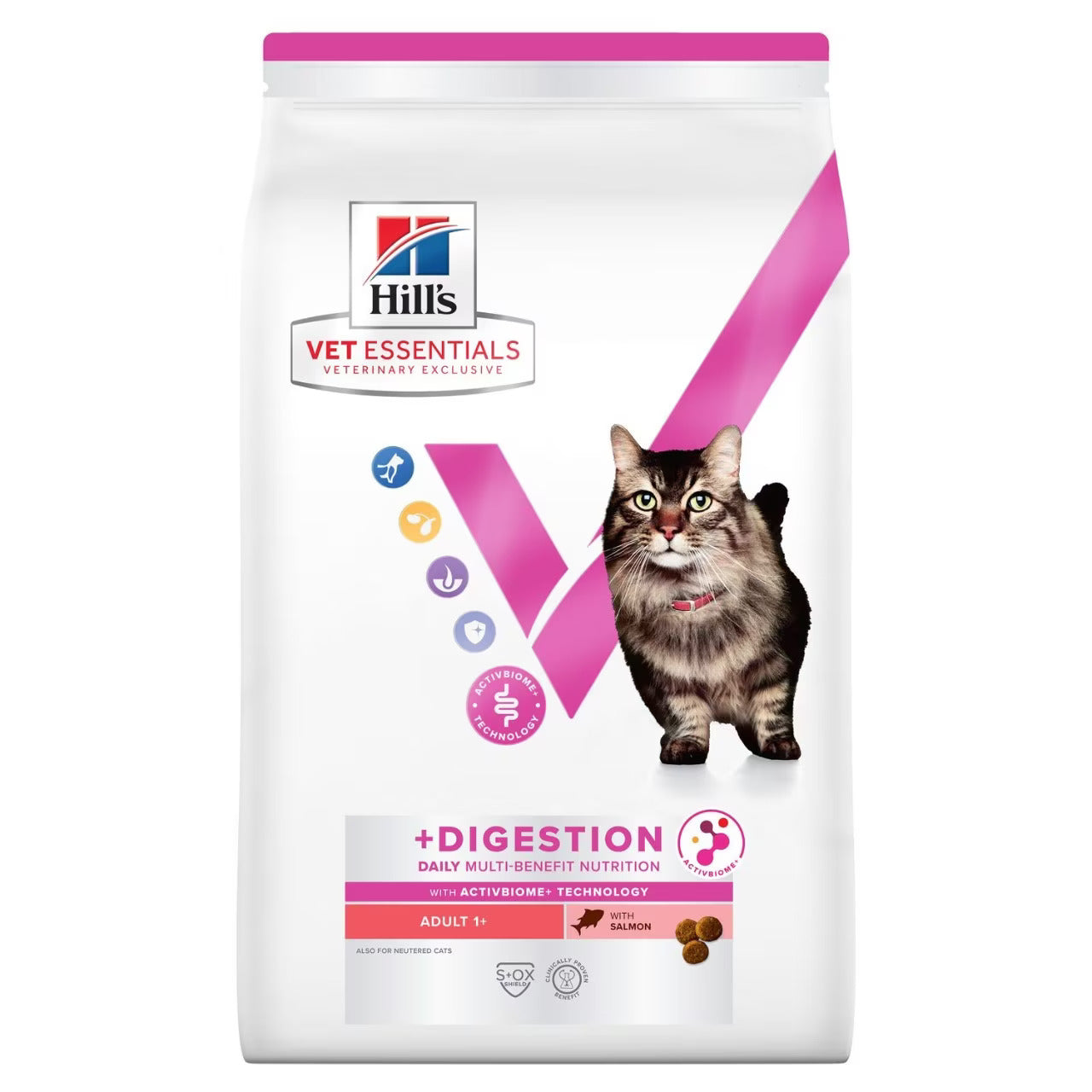 Hill’s Vet Essentials Multi-Benefit + Digestion Adult Cat Dry Food With Salmon (1.5KG)