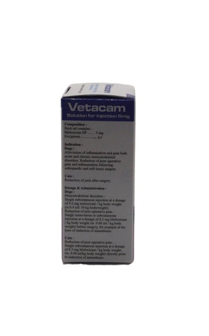 Vetacam Oral Suspension Meloxicam 5mg/ml 10ml - Shopivet.com