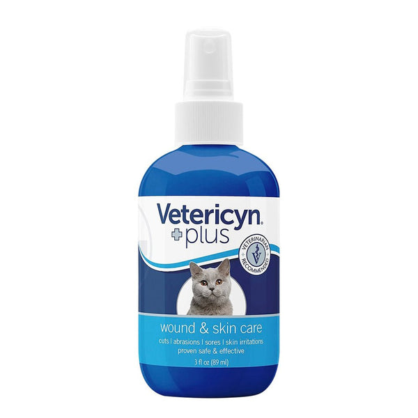 Vetericyn Plus Feline Antimicrobial Cat Wound & Skin Spray – 3oz - Shopivet.com