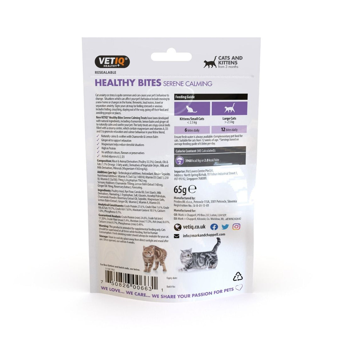 VetIQ Healthy Bites Serene Calming Cat Treats 65g - 65g - Shopivet.com