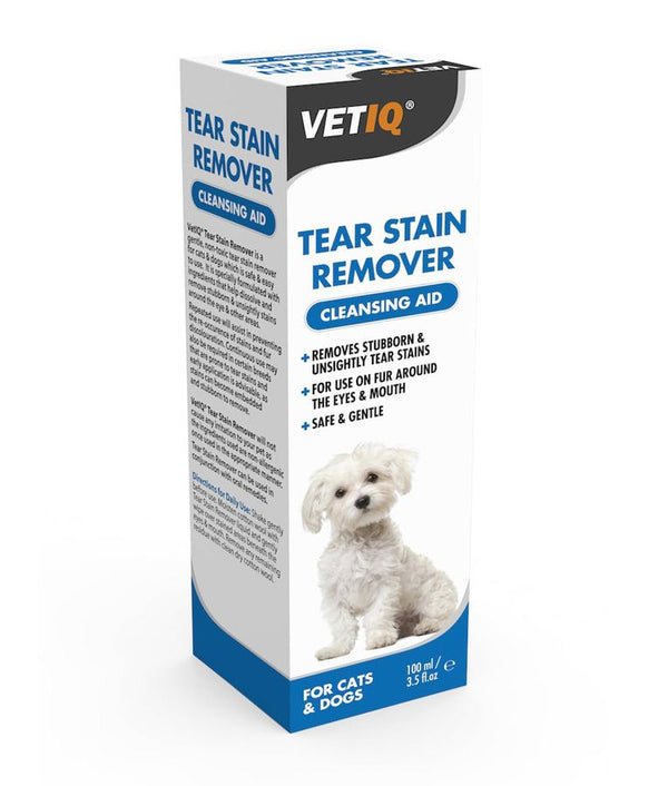 VetiQ Tear Stain Remover Cat & Dog Cleansing Aid 100ml - 100ML - Shopivet.com