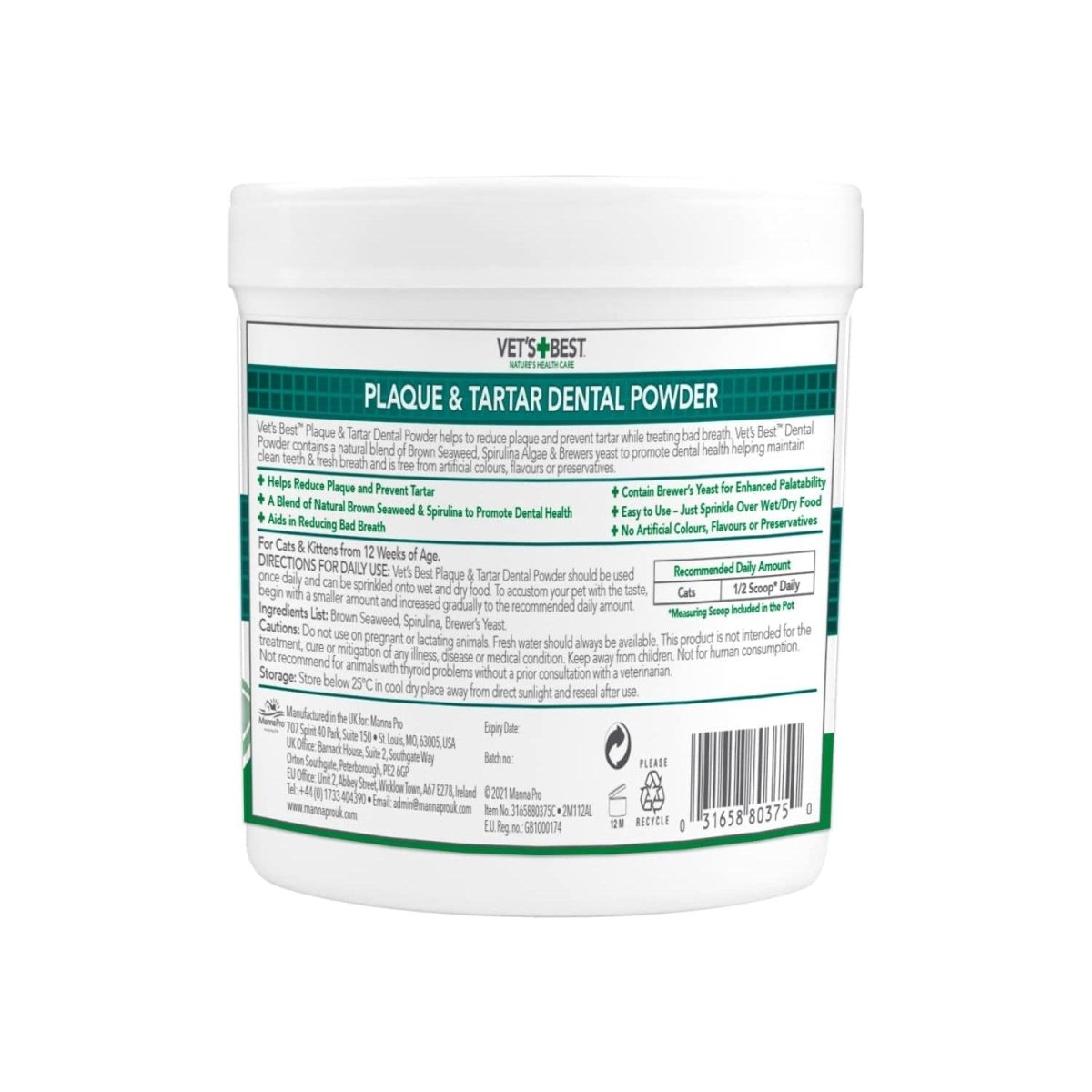 Vet’s Best Advanced Dental Powder for Cats – 45g - Shopivet.com