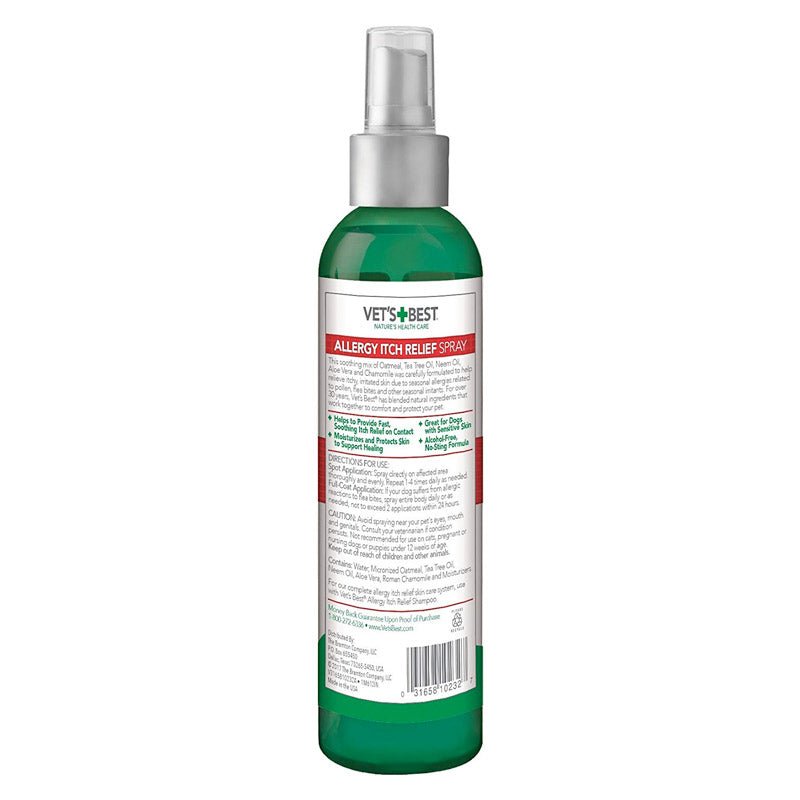 Vet’s Best Allergy Itch Relief Spray for Dogs 8 oz - Shopivet.com
