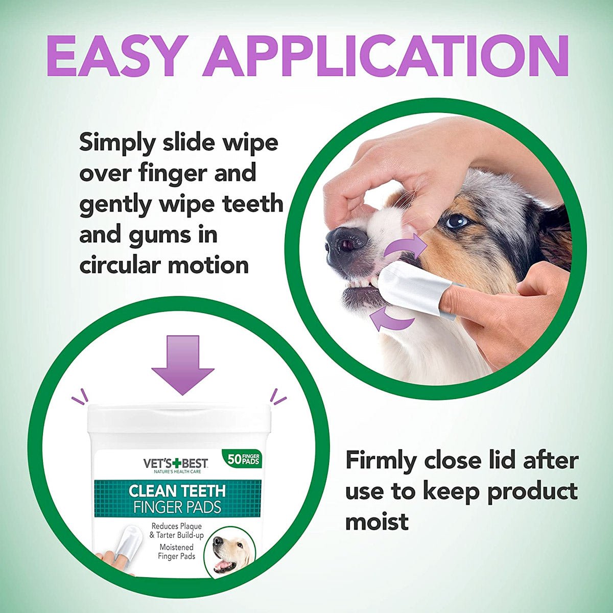 Vet’s Best Clean Teeth Finger Pads (50 Pads) - Shopivet.com