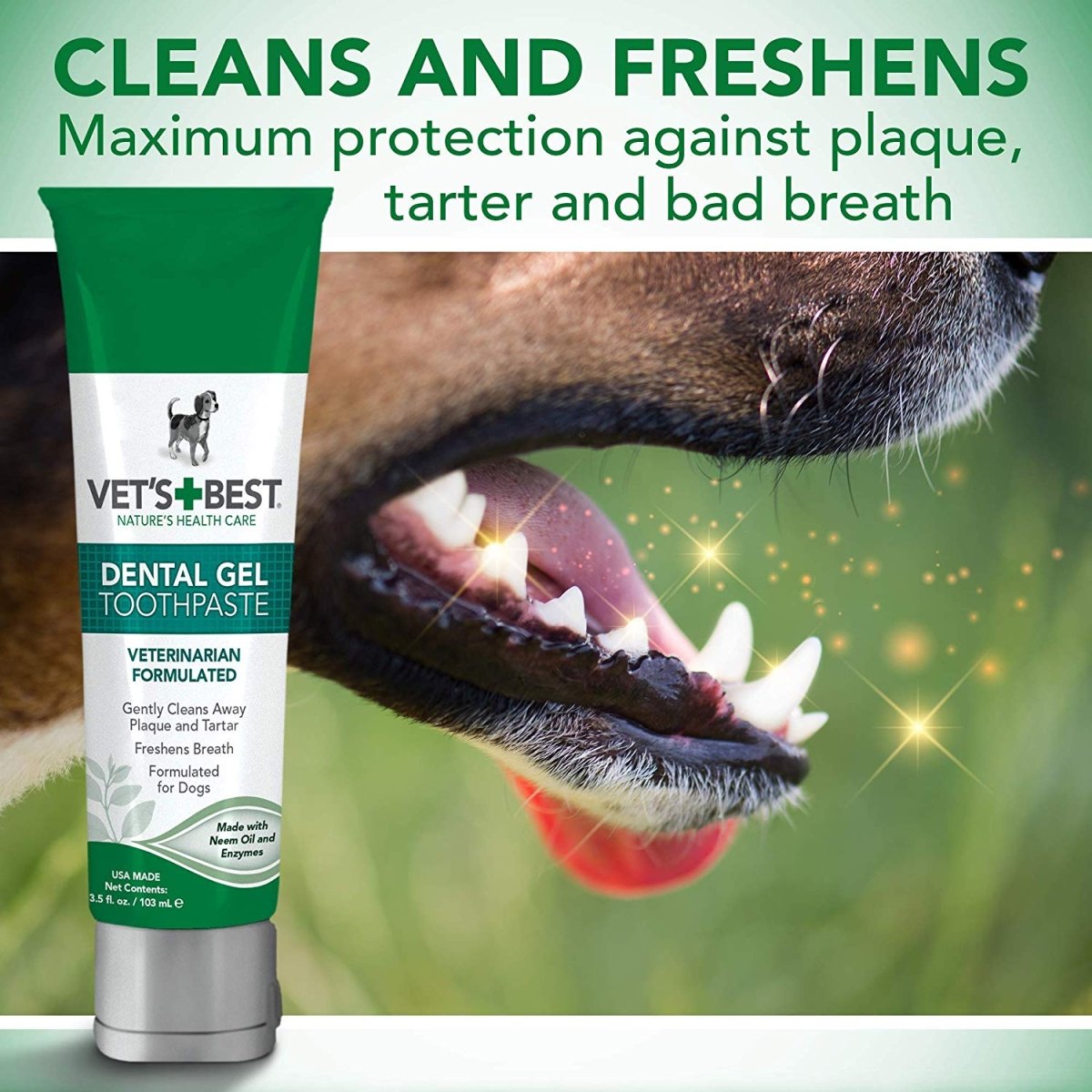 Vets Best Dental Gel 100g with Silicone Finger Brush - Shopivet.com