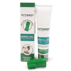 Vets Best Dental Gel 100g with Silicone Finger Brush - Shopivet.com