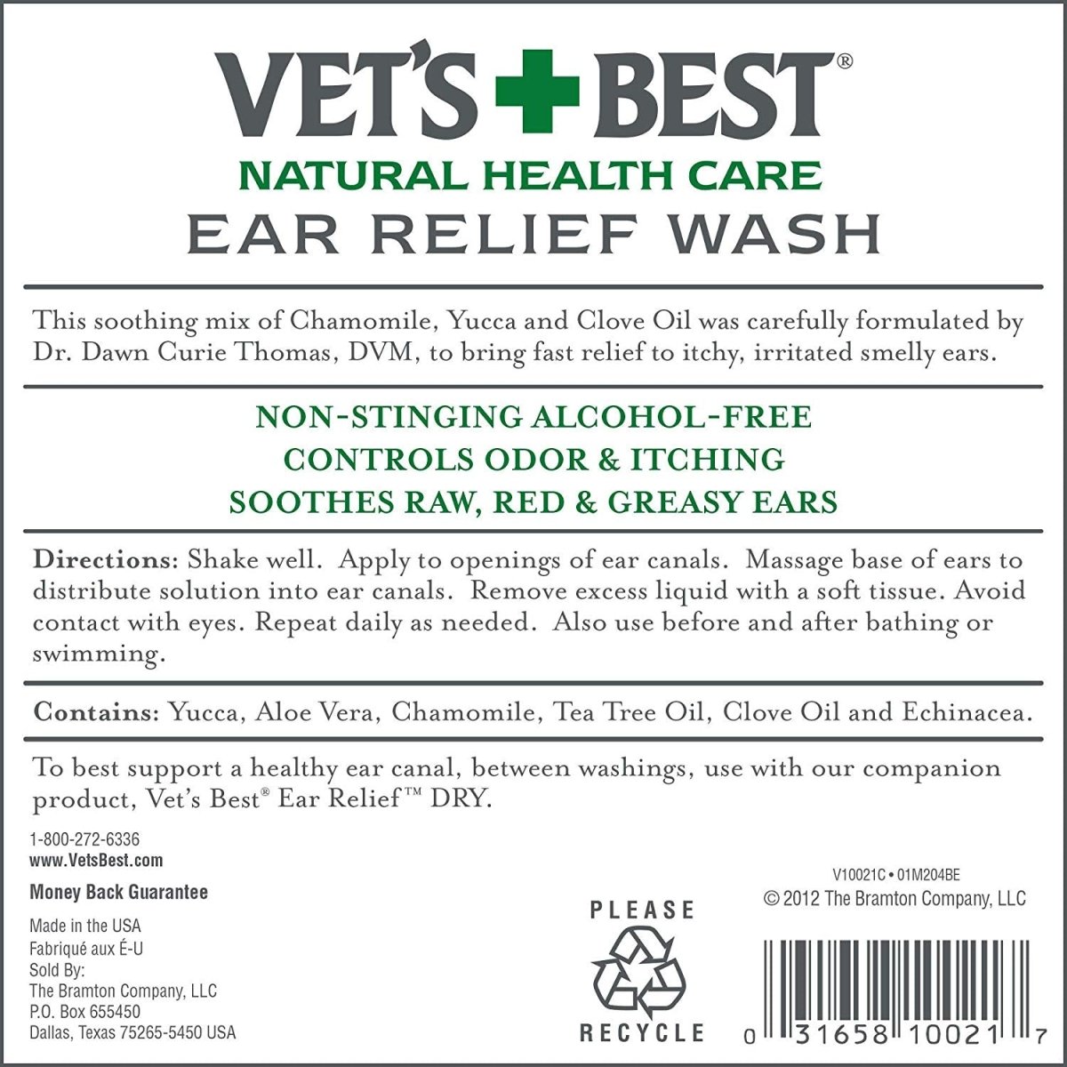 Vet’s Best Ear Relief Wash (16oz) - Shopivet.com