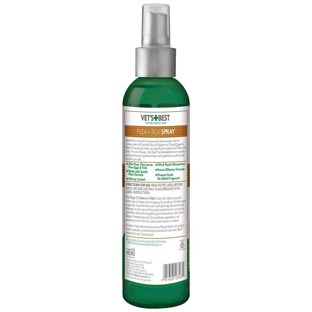 Vet’s Best Flea and Tick Home Treatment Spray (8 oz) - Shopivet.com