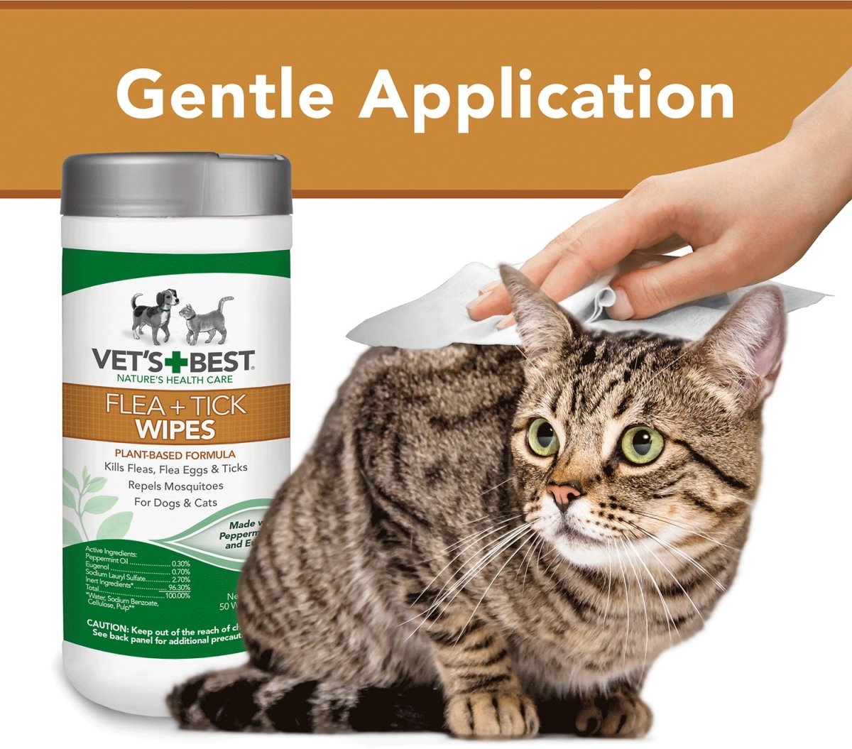 Vet’s Best Flea + Tick Dog & Cat Wipes, 50 count - Shopivet.com