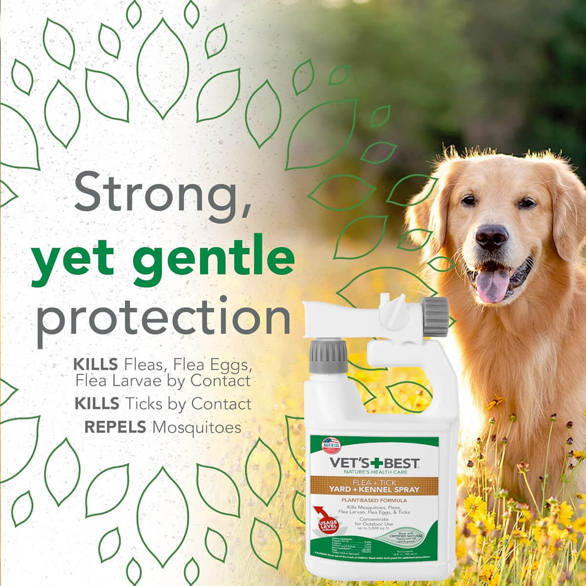 Vet’s Best Flea + Tick Yard & Kennel Spray (32 oz) - Shopivet.com