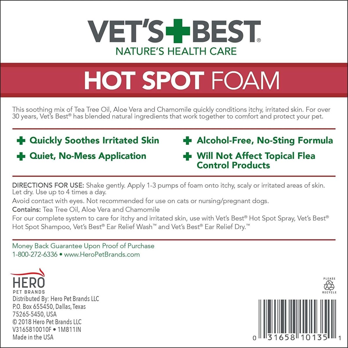 Vet’s Best Hot Spot Foam (4oz) - Shopivet.com