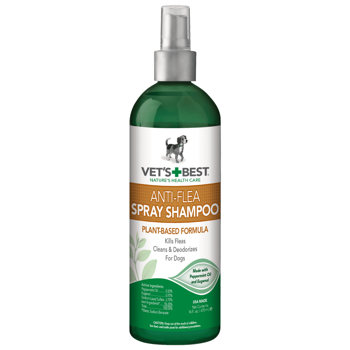 Vet’s Best Natural Anti - Flea Easy Spray Shampoo (16 oz) - Shopivet.com