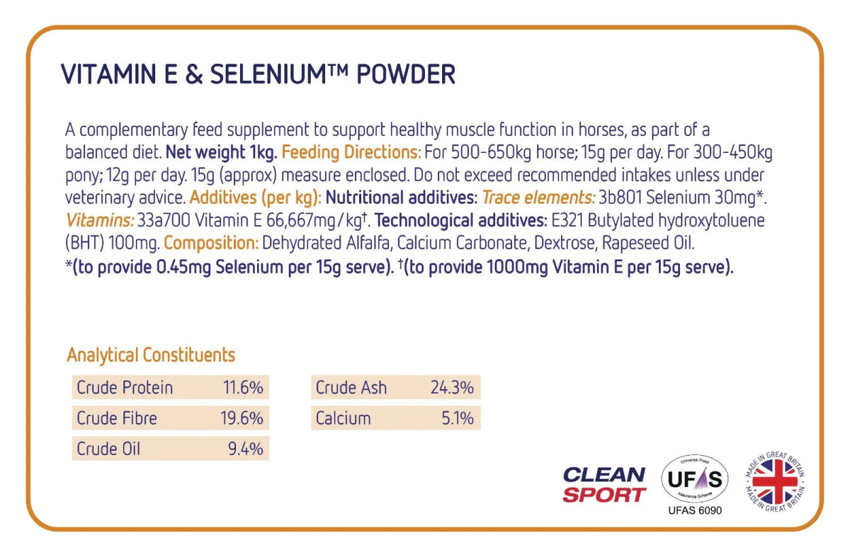 VITAMIN E & SELENIUM 1kg - Shopivet.com