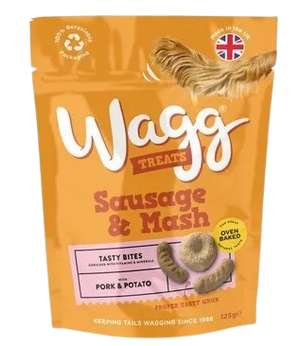 Wagg Sausage & Mash Pork & Potato Tasty Bites Oven Baked Dog Treats 125g - 125g