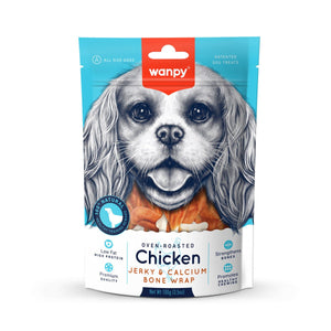 Wanpy Chicken Jerky and Calcium Bone Wrap 100g - Shopivet.com
