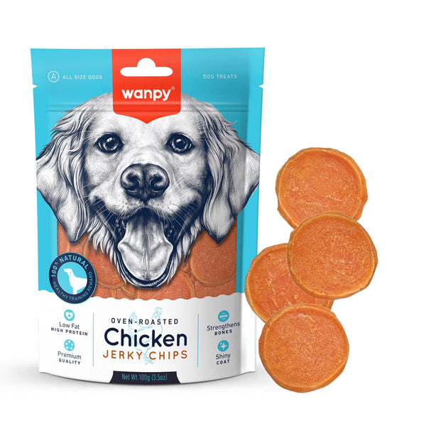Wanpy Chicken Jerky Chips 100g - Shopivet.com