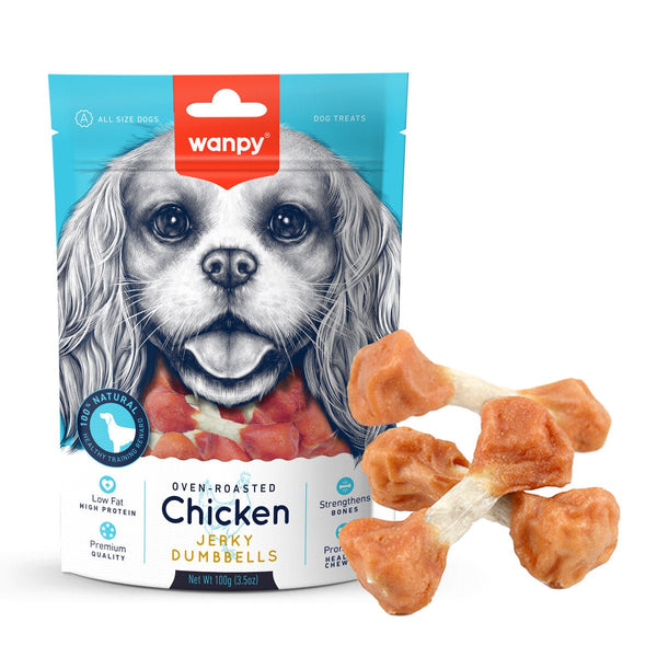 Wanpy Chicken Jerky Dumbbells 100g - Shopivet.com
