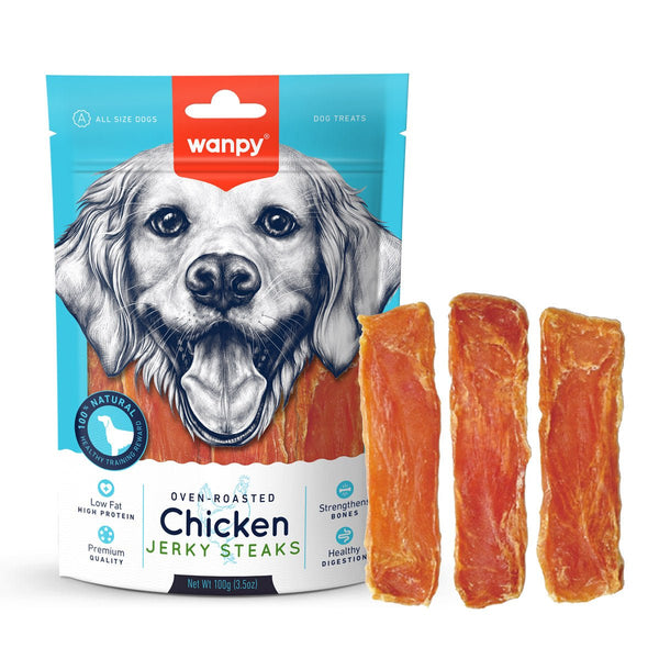 Wanpy Chicken Jerky Steaks 100g - Shopivet.com