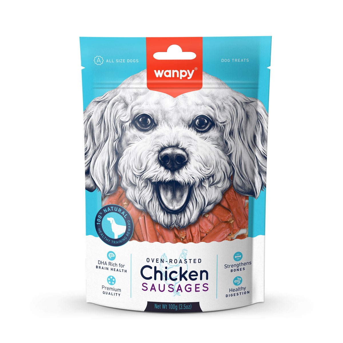 Wanpy Chicken Sausages 100g - Shopivet.com