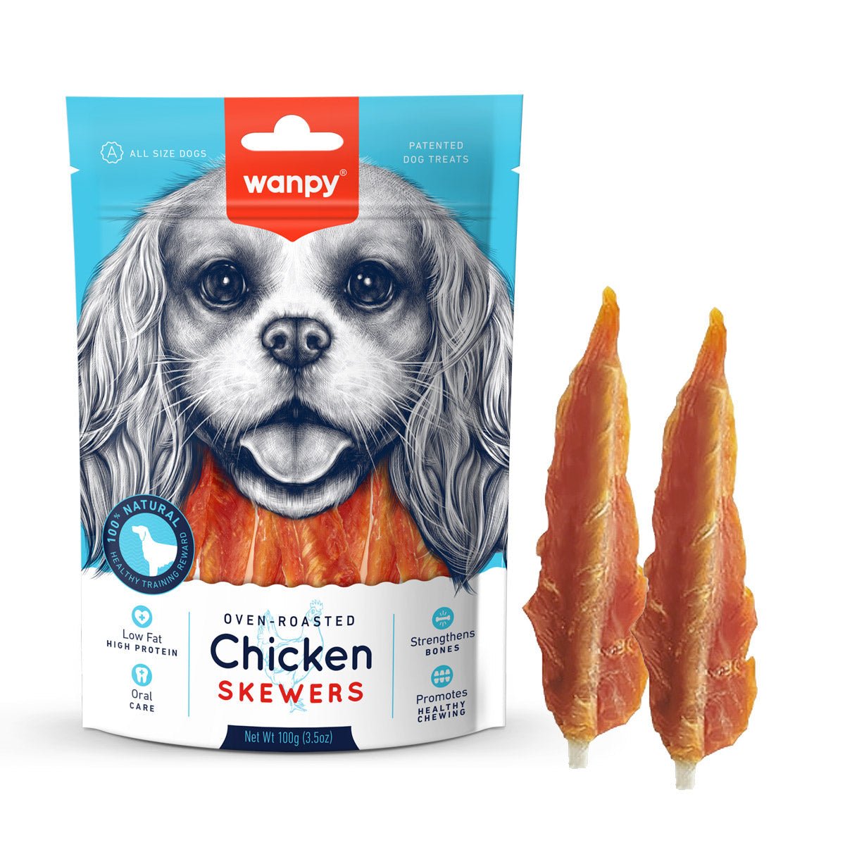 Wanpy Chicken Skewers 100g - Shopivet.com