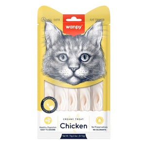 Wanpy Creamy Lickable Cat Treats – Chicken (14gx5) - 1Box 12pcs - Shopivet.com