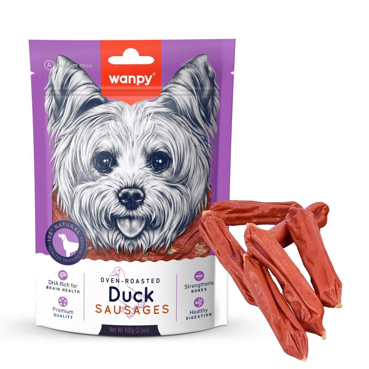 Wanpy Duck Sausages 100g - Shopivet.com