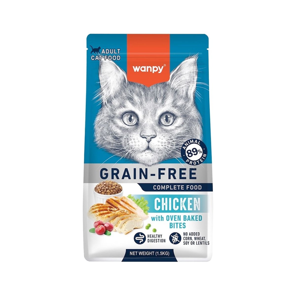 Wanpy Grain Free Complete Food for Adult Cat – Chicken Recipe - 500g - Shopivet.com