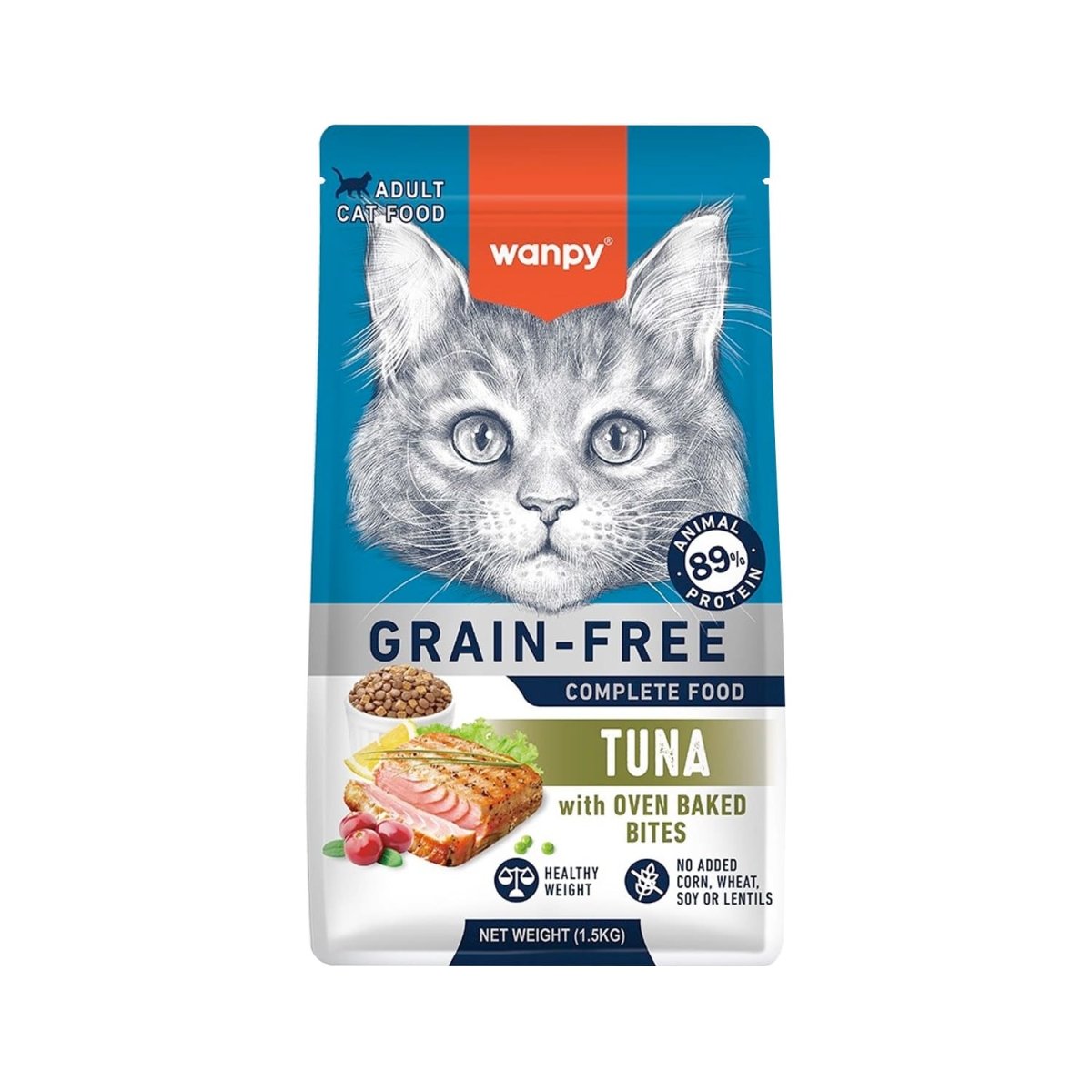 Wanpy Grain Free Complete Food for Adult Cat – Tuna Recipe - 1.5Kg - Shopivet.com