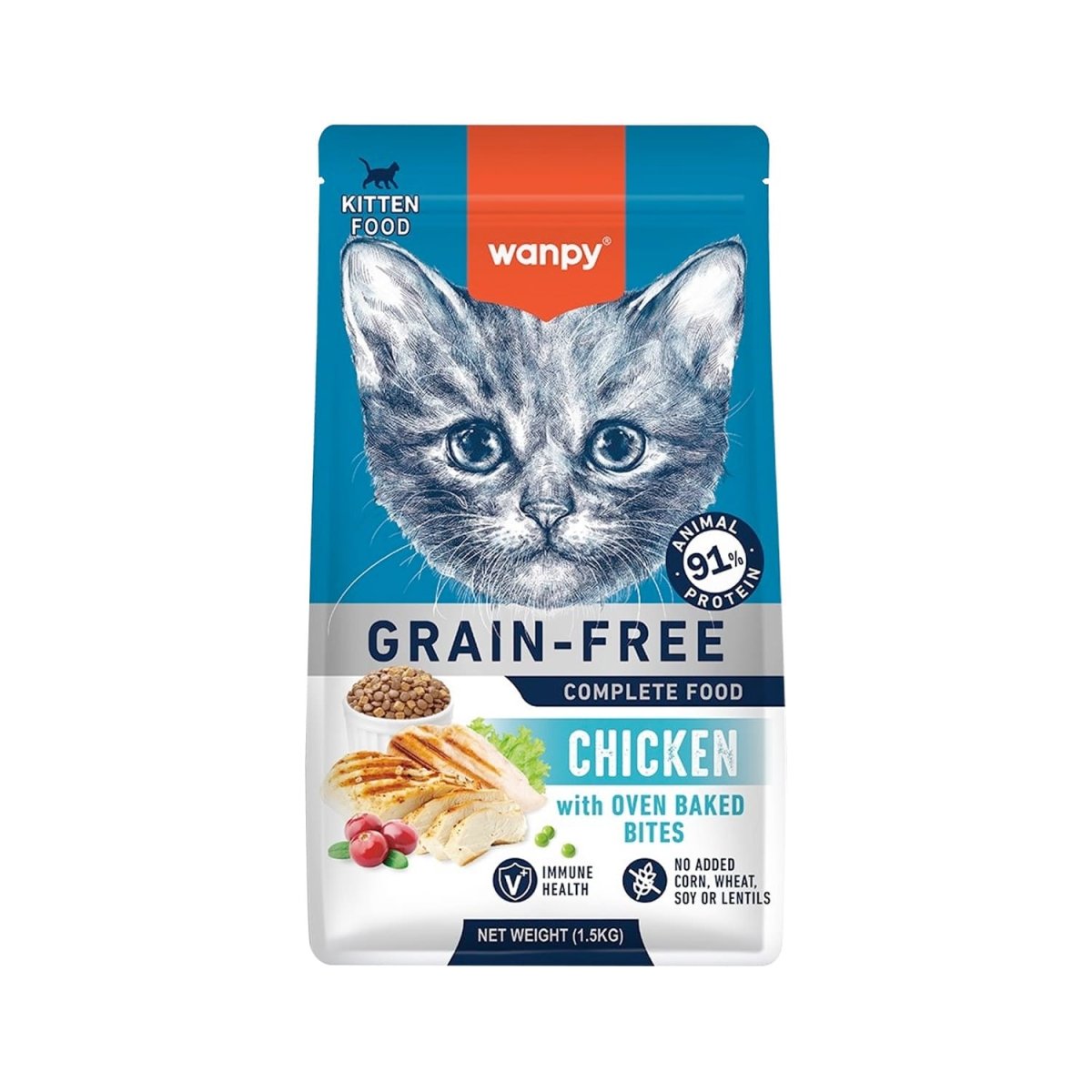 Wanpy Grain Free Complete Food for Kitten – Chicken Recipe - 1.5Kg - Shopivet.com