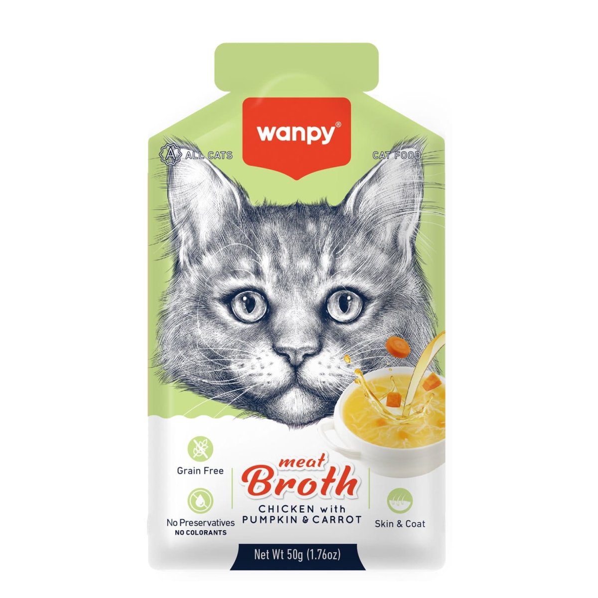 Wanpy Meat Broth Chicken with Pumpkin & Carrot for Cats (50gm) - Shopivet.com