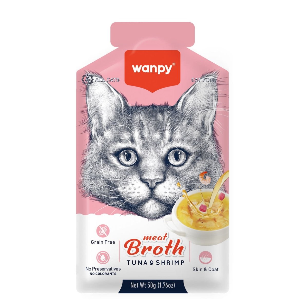 Wanpy Meat Broth Tuna & Shrimp for Cats (50gm) – 1Box 12pcs - Shopivet.com