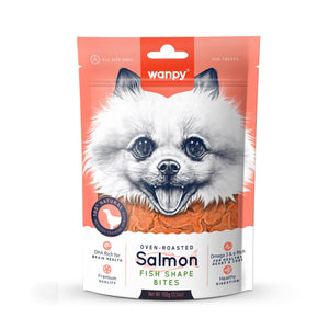 Wanpy Salmon Fish Shape Bites 100g - Shopivet.com