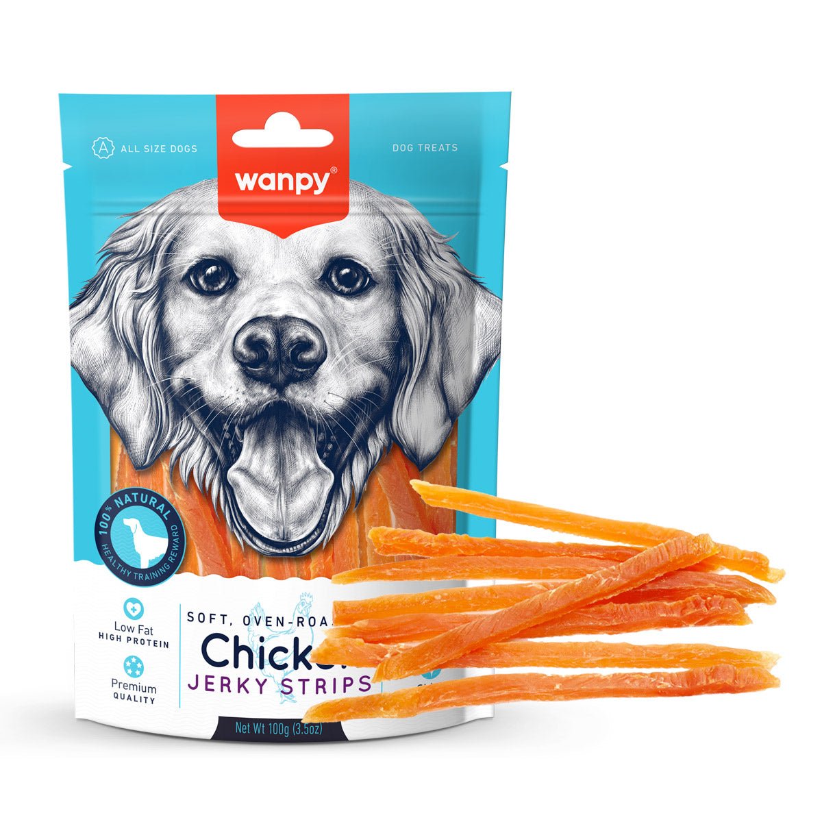 Wanpy Soft Chicken Jerky Strips 100g - Shopivet.com