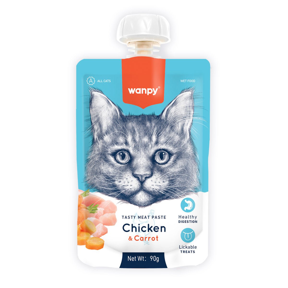 Wanpy Tasty Meat Paste Chicken with Carrot for Cats 90g - Shopivet.com