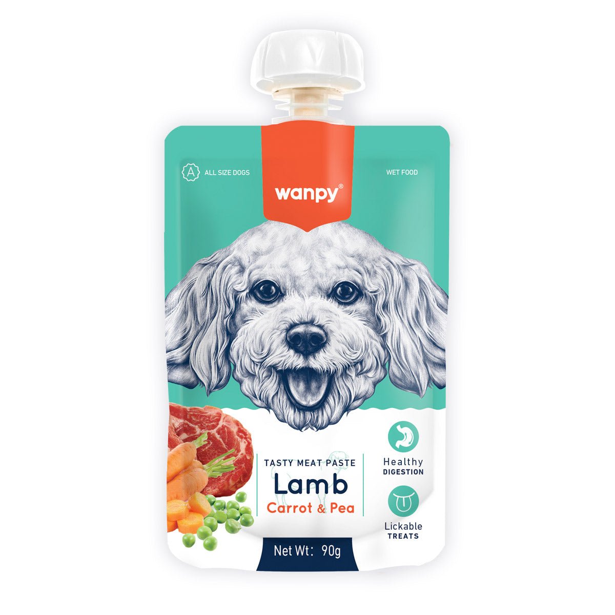 Wanpy Tasty Meat Paste Lamb with Carrot & Pea for Dogs 90g - Shopivet.com