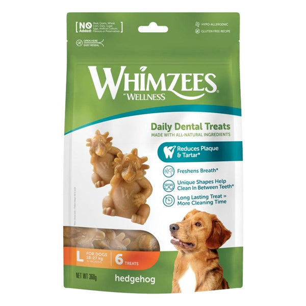 Whimzees Hedgehog Dental Dog Treats – Large (6pcs) - Shopivet.com