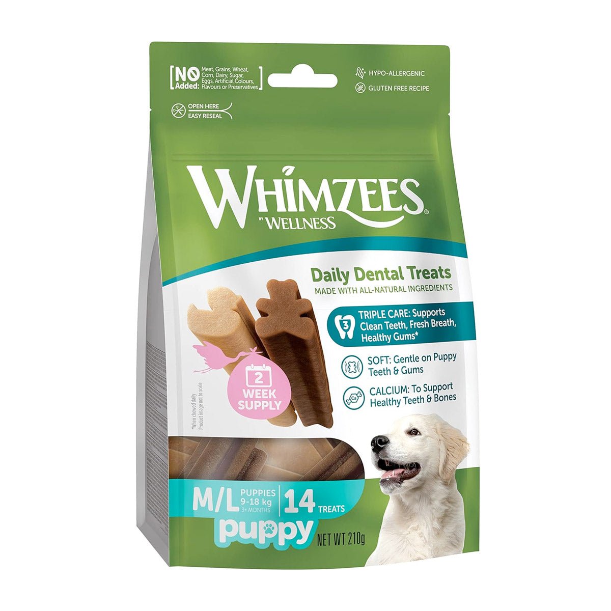Whimzees Puppy Stix M/L (14 Pcs) - Shopivet.com