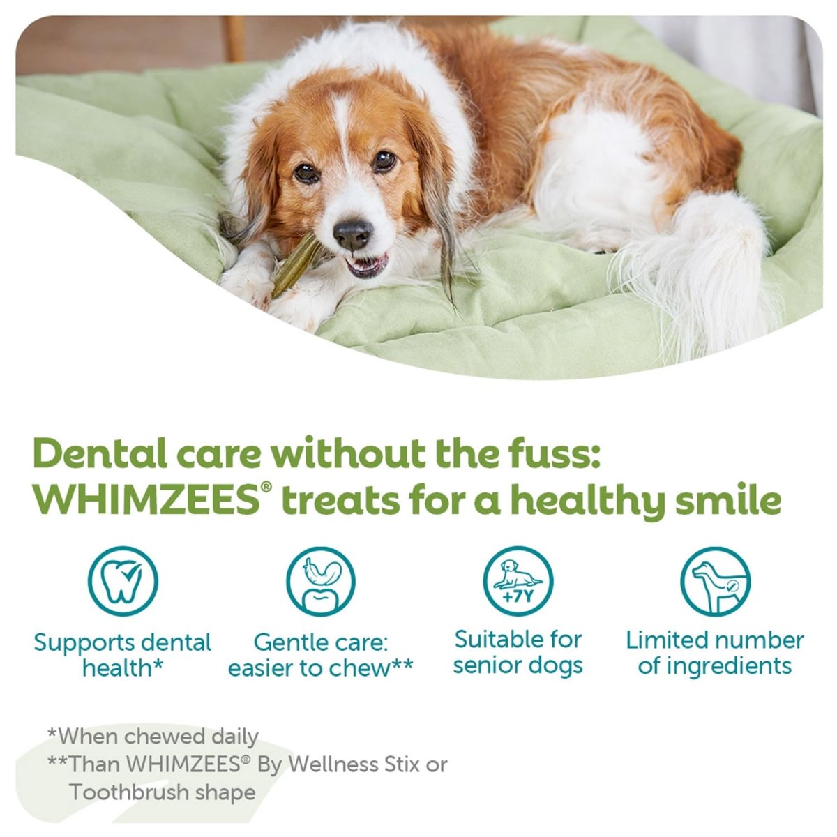 Whimzees Soft Daily Dental Dog Treats Value Bag – X Small (56 pcs) - Shopivet.com